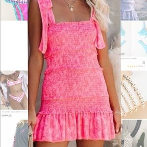COPY - Loveshackfancy dupe pink smocked dress
